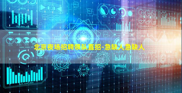 北京夜场招聘领队直招-急缺人急缺人